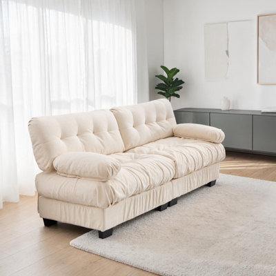 Causeuse en flanelle 88 po Geneveve