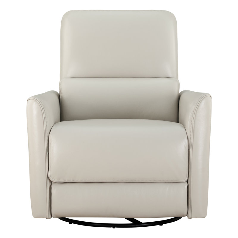 Santo Genuine Leather Swivel Power Recliner(Set of 2), Denali Ivory