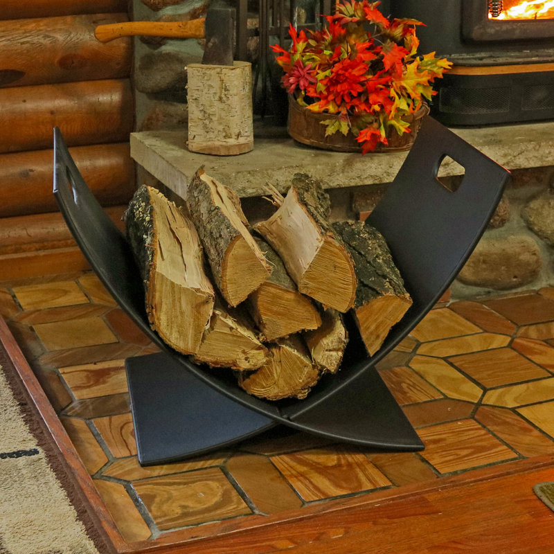 Accessoire de support à bûches en acier de 30 po pour l'intérieur ou l'extérieur - capacité de 400 lb