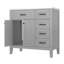 Ensemble de meuble-lavabo 36 po avec lavabo, armoire de salle de bain noire avec tiroirs, structure solide et panneau de fibres à densité moyenne-1434917744