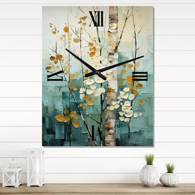 Horloge murale Birch Woods Whispering Winds
