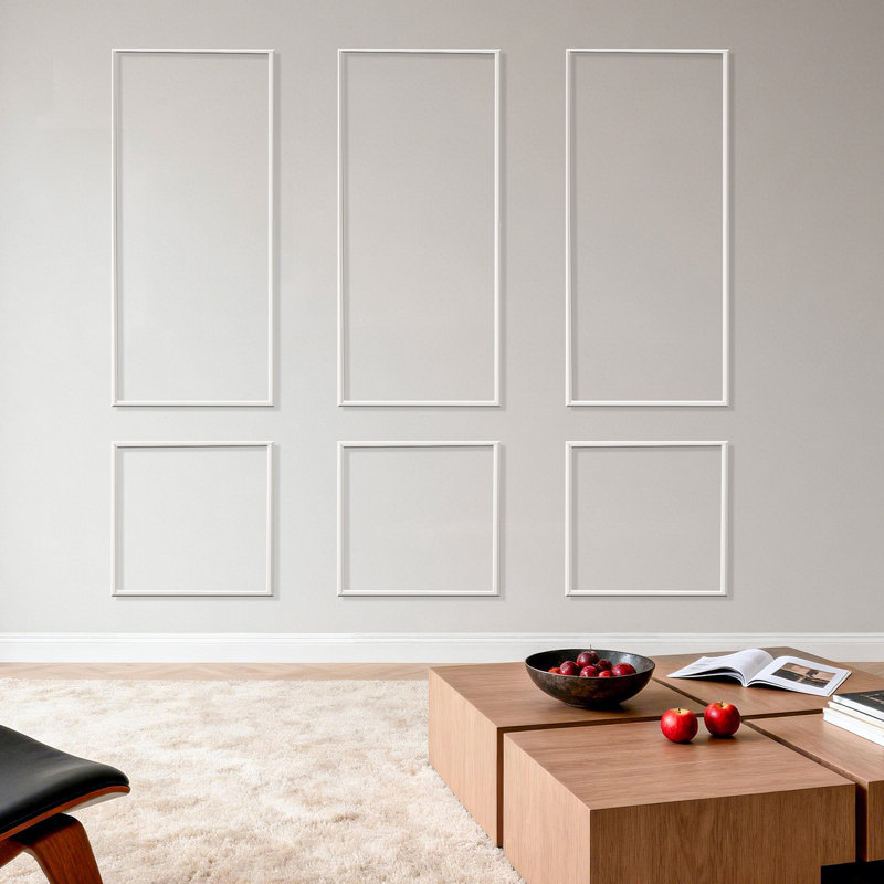 Ensemble de 3 moulures murales, ensemble de lambris, polystyrène léger à peindre, facile à installer, garniture murale imperméable pour la décoration intérieure du salon, de la chambre à coucher, blanc (24 x 54 + 24 x 24 po)