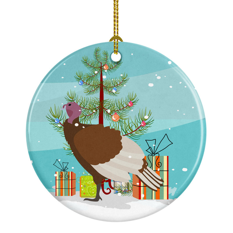 Ornement en céramique bourbon dinde de noël en céramique