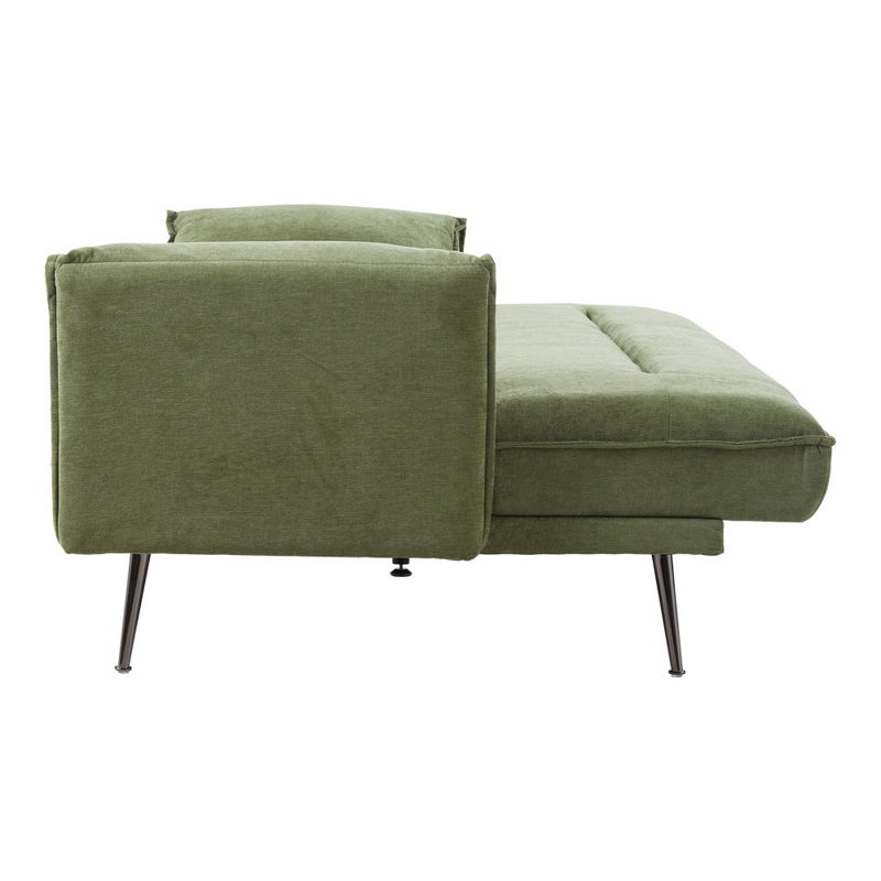 3 Seater Linen Sofa Bed, Green