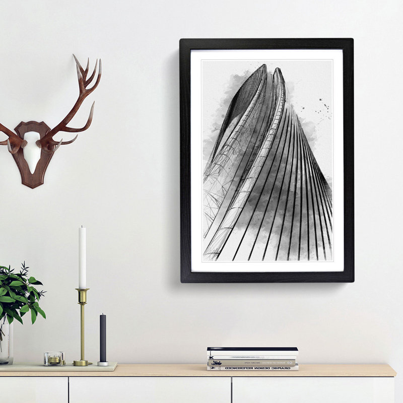 Sketching the Architecture Vol.59 - Picture Frame Drawing Print, 48cm H x 36cm W x 2cm D, Black Framed