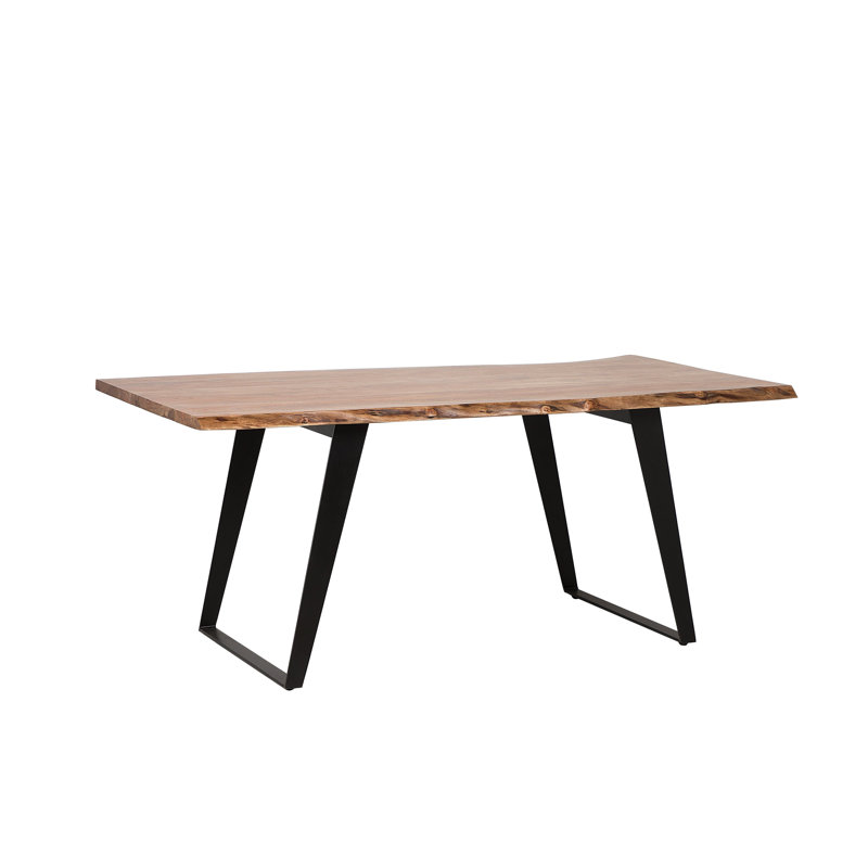 Cierra Acacia Solid Wood Top Metal Base Dining Table, H76 x L200 x W100cm