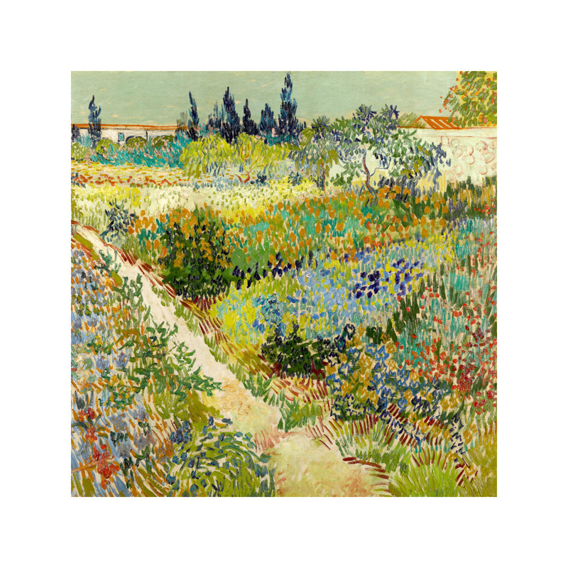 The Garden At Arles by Vincent Van Gogh - Painting on Canvas, 45.72 cm H x 45.72 cm W x 1.91 cm D, No Frame