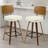 26" Mid-Century Modern Swivel Faux Leather Upholstered Wood Counter & Bar Stool-830138022-819236524