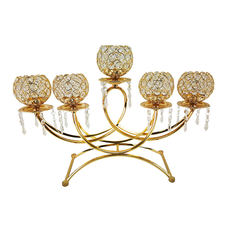 Brishawn 14'' H Tabletop Candelabra, Gold