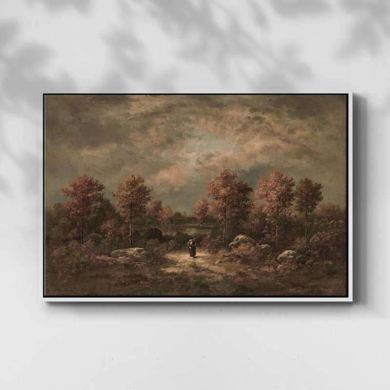 "Vintage Landscape -DXCV III" sur toile, Cadre flottant blanc, H 27 po x l 41 po x P 2 po