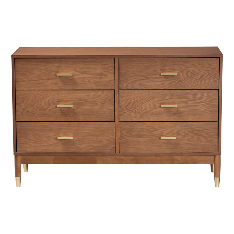 Commode 6 tiroirs Baxton Studio Mandoline Mid-Century