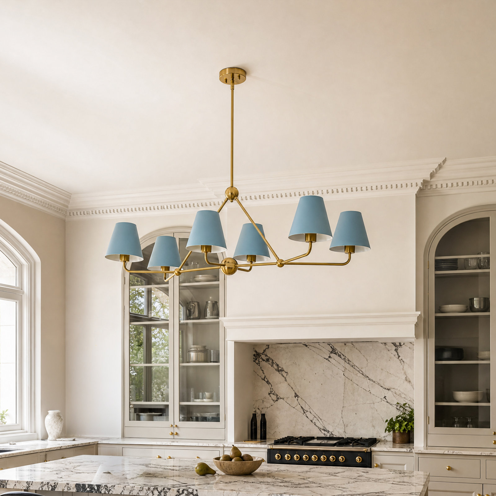 Rome 6-Light Pendant, Blue