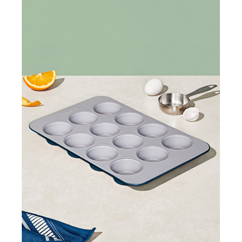 Caraway 12 Cup Nonstick Ceramic Muffin Pan, Navy, Navy