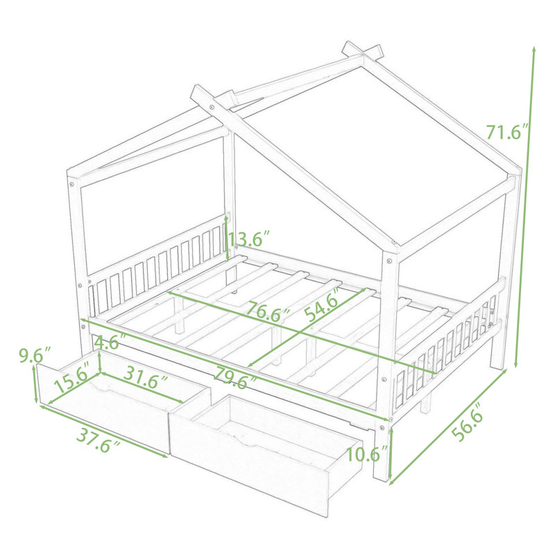 Sollis Full 2 Drawer Platforms Bed by Harper Orchard, Natural