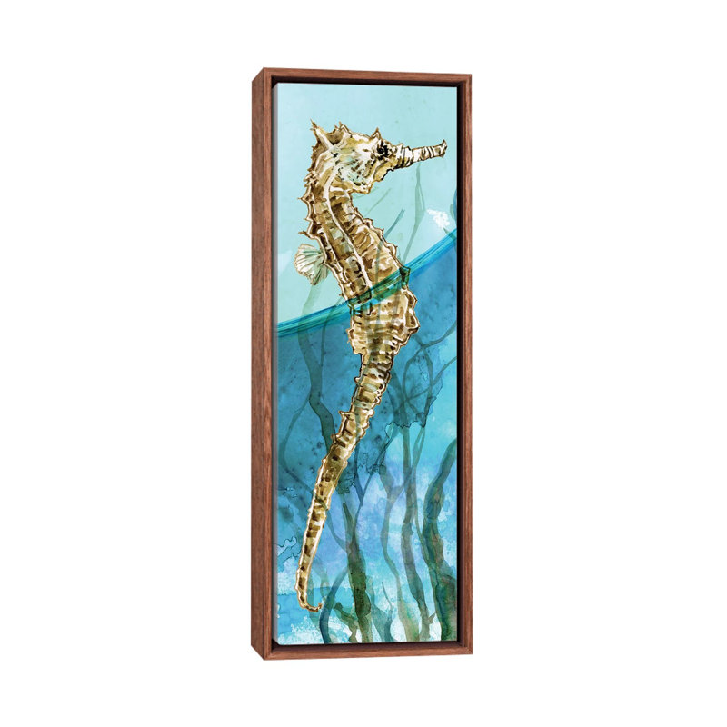 «Delray Seahorse I» par Carol Robinson - reproduction d'art, H 48 po x l 16 po x P 1,5 po