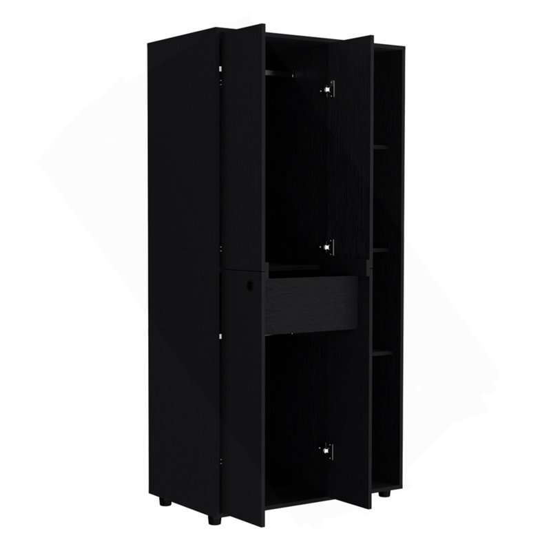 Armoire Boise, chambre à coucher, noir, Noir