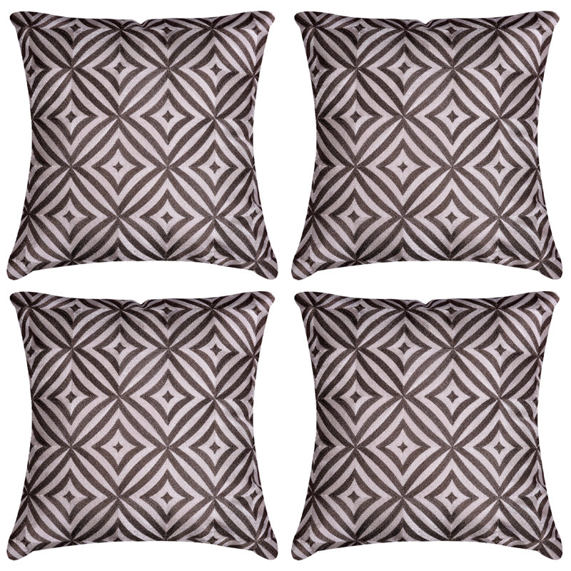 Beige Brown Embroidered Throw Pillow Cover Set 20x20 – Elegant Christmas Decor for Sofa Bed & Room