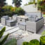 Oseasons® Chaunci Rattan 5 Seat Rising Firepit Sofa Set in Ocean Grey-1540224998