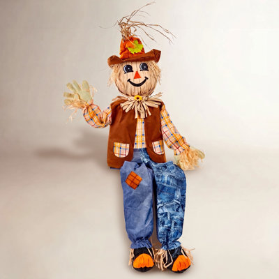 60" Harvest Sitting Scarecrow