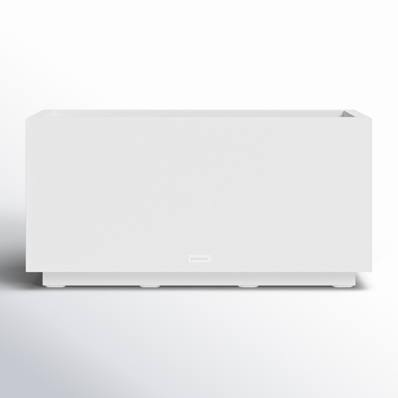 Block Series Long Box Planter, 16” H x 32” W x 10” D, White