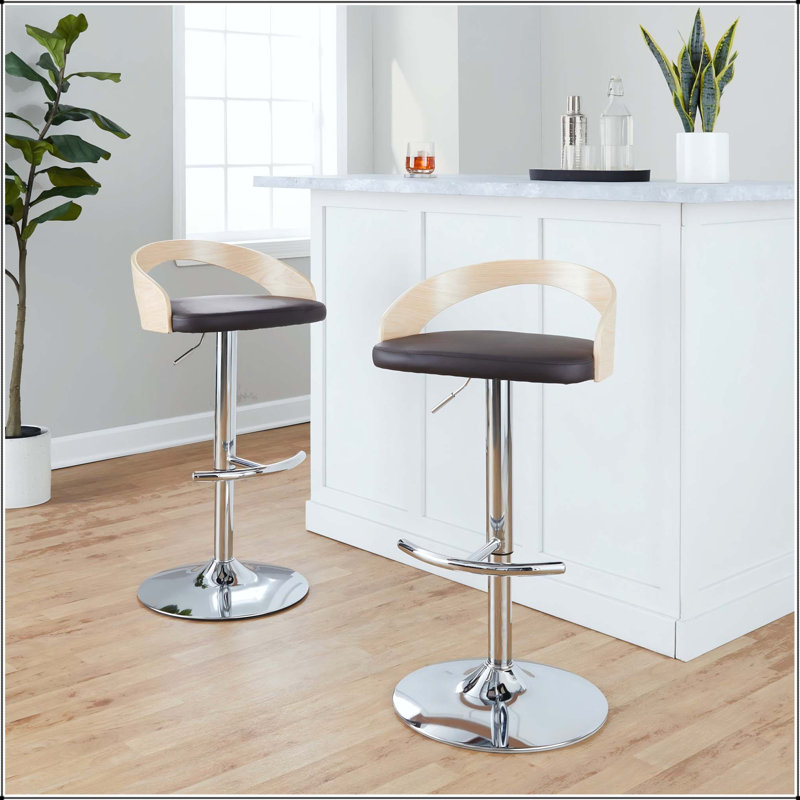 Tabouret de bar réglable, Argent, 1