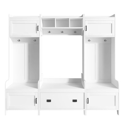 41 Hallway Furniture, Coat Rack, Entryway Bench, White, Space Design White Storage, Versatile & Elegant