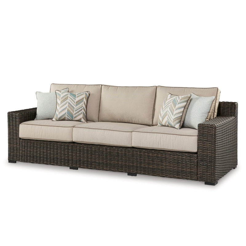 Gwennoline 97.38'' Wide Straight Patio Sofa with Cushions