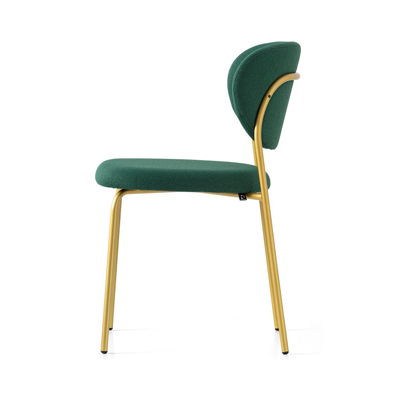 Cozy Upholstered Chair with Metal Frame, Painted Brass, Taupe