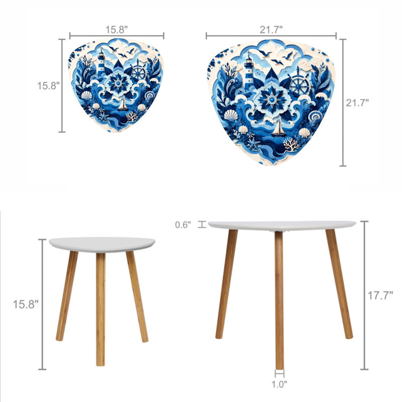 Ensemble de 2 tables basses gigognes Triangle