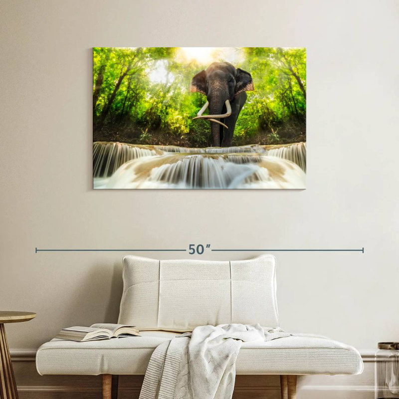 Brampt Waterfall Elephant, 26" H x 39" W