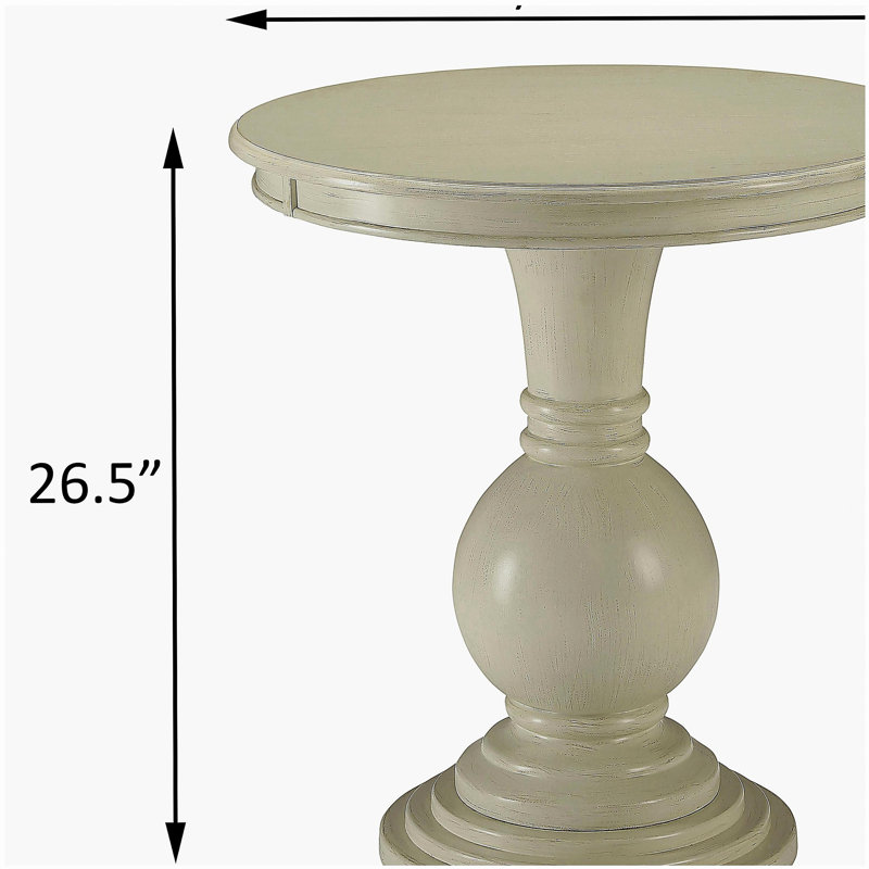 Table d'appoint blanc antique avec base piédestal