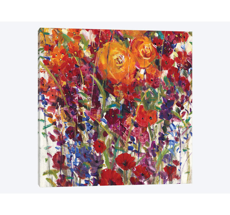 « mixed bouquet iii », reproduction sur toile, H 18 po x l 18 po x P 1,5 po, Toile tendue, Pas de tapis