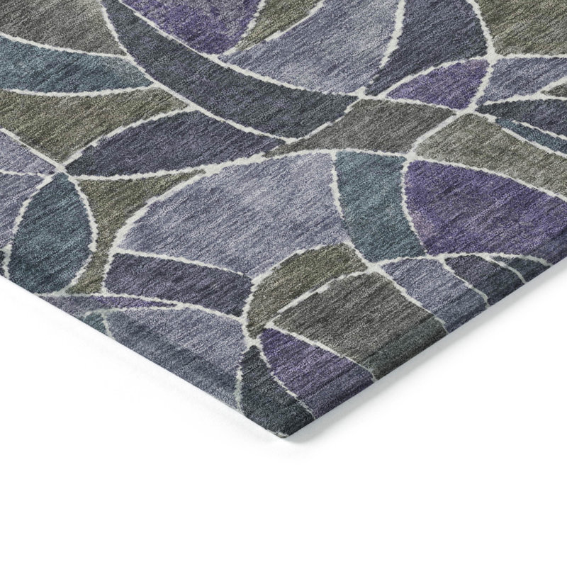 Machine Washable Indoor/Outdoor Husby ACN2208 Geometric Rug, Rectangle 10' x 14'