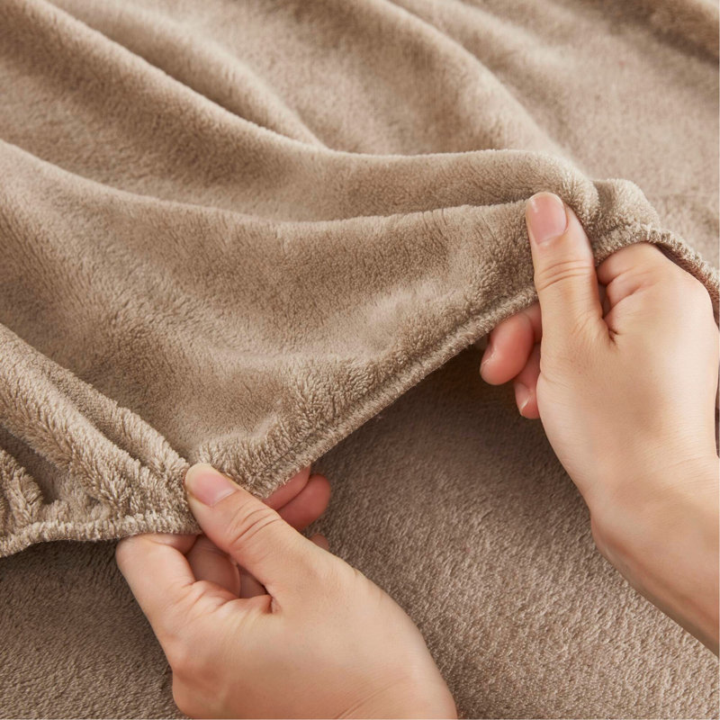 Ensemble de draps pour lit très grand micro ultra doux, taupe, 4 pièces avec draps-housses, taies d'oreiller, douillettes et durables
