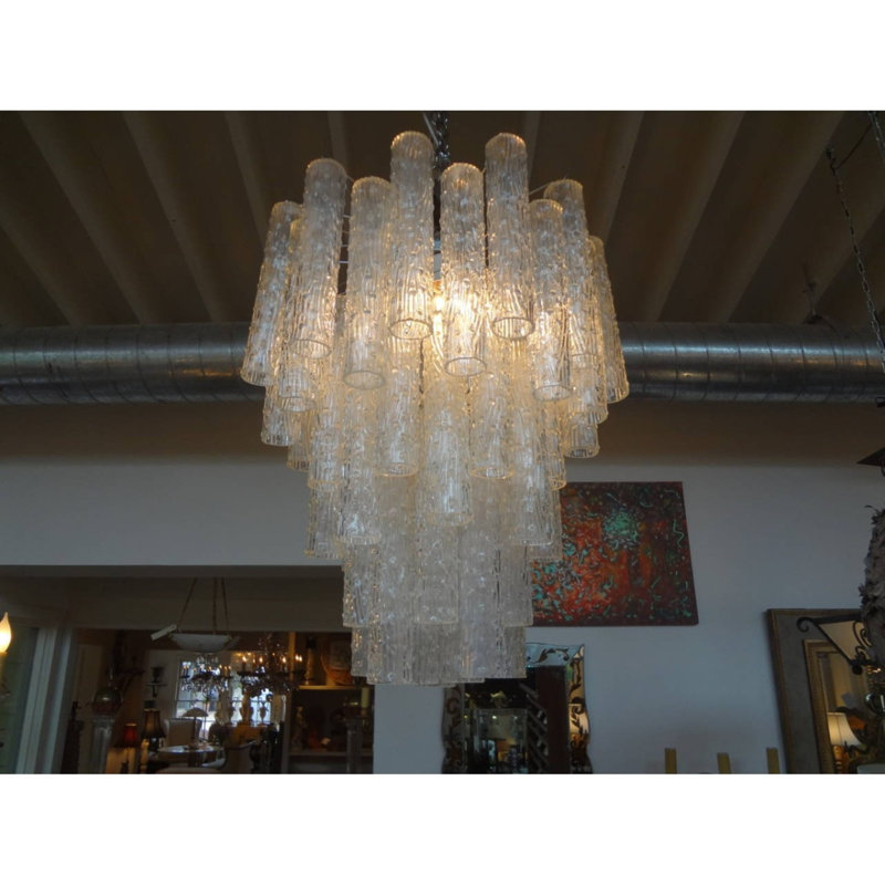 Lustre tronchi clair Mid Centuri, Transparent, Or brossé, 26" Diameter x 30" Height