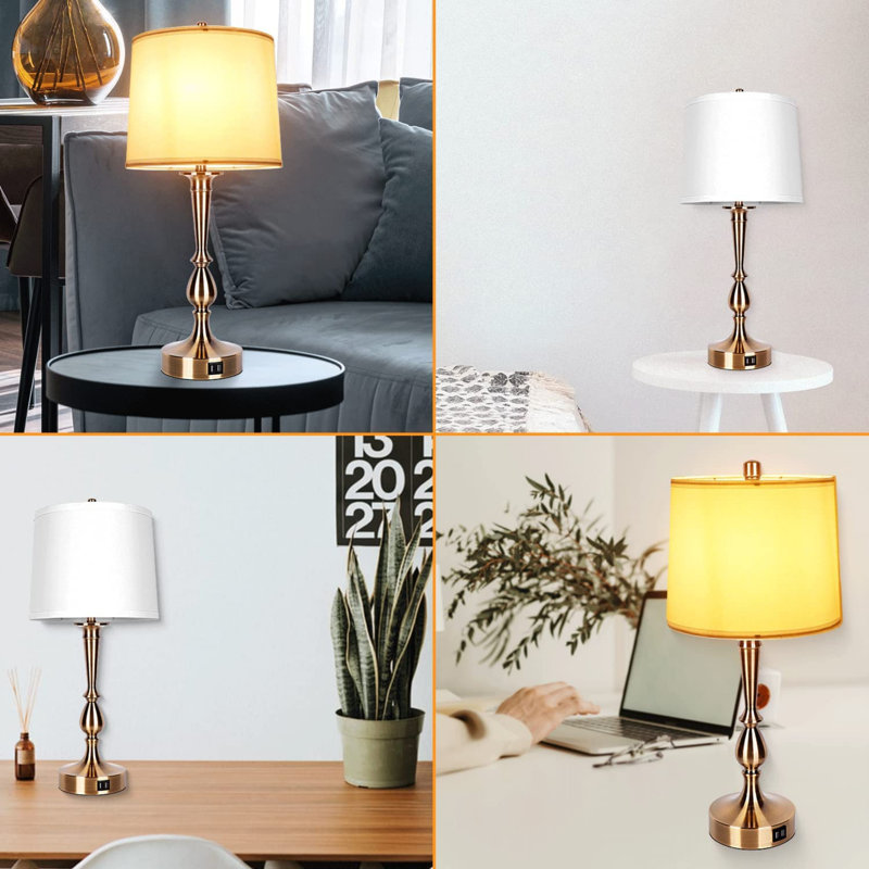 Lampe de table en métal USB