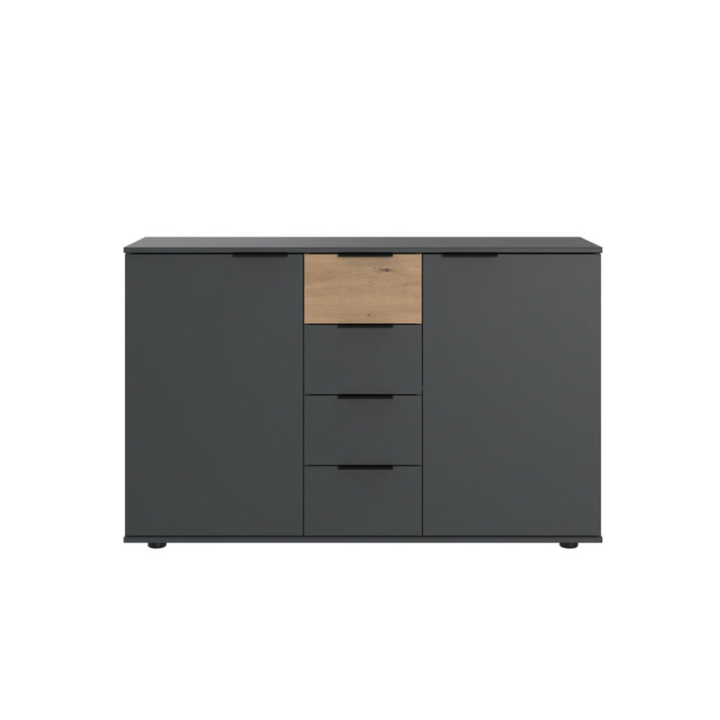 Ambika 130 cm W Chest of 4 Drawers, Graphite