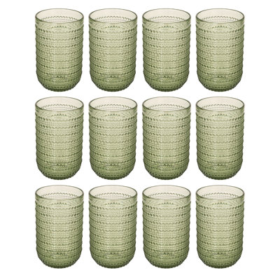 Verres ronds en verre à pois surélevés