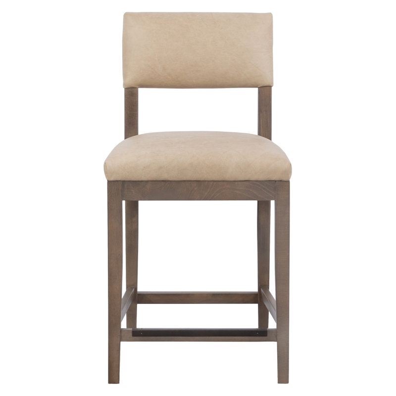 Tabouret de bar en cuir Silas, Espresso, À hauteur de comptoir, 1130 Poterie
