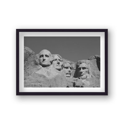 Black And White Mount Rushmore by Vouvart - Single Picture Frame Print