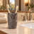 Creative Home Natural Charcoal Marble Tumbler Toothbrush Holder Bathroom Vanity Countertop Organizer