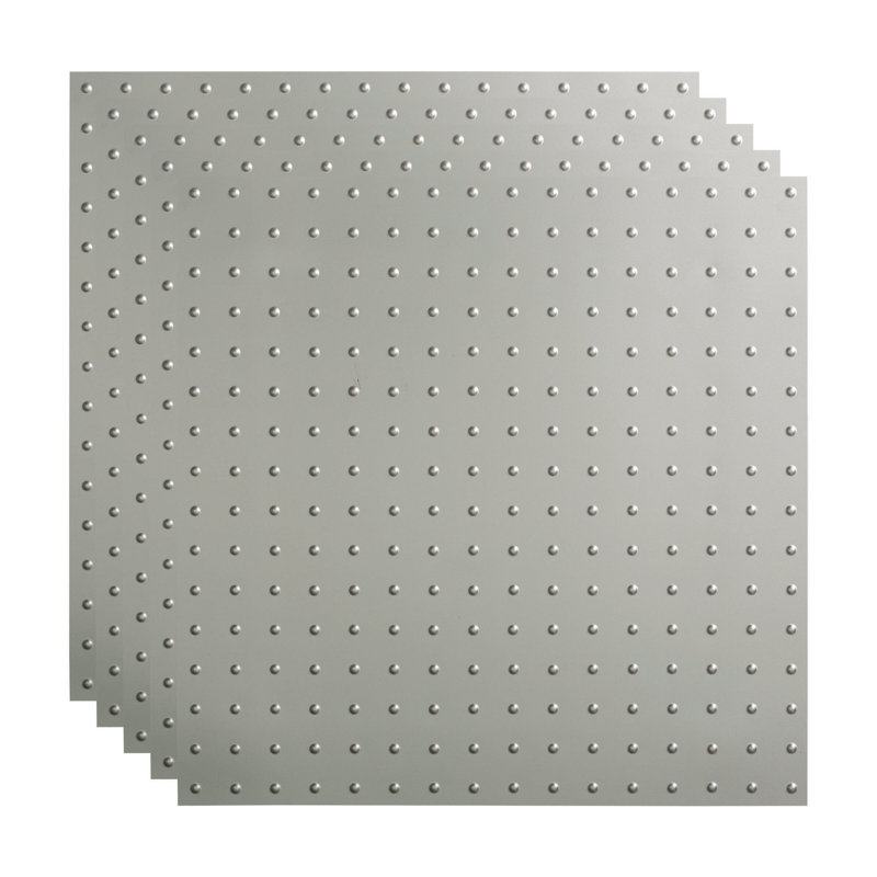 Panneau de plafond décoratif en vinyle 2 pi x 2 pi FASÄDE Minidome, Argenté
