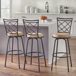 Lamoille Swivel Upholstered Adjustable Height Counter Stool with Metal Frame