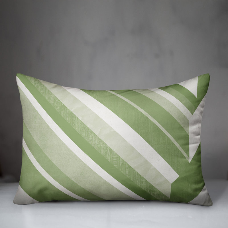 Coussin intérieur / extérieur à rayures, Vert