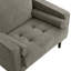 Fauteuil club capitonné en chenille à accoudoirs carrés avec 2 coussins-1509266290