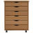 Ladehe MOSS 6-Drawer Chest with Wheels, Solid Pinewood-614696112