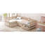 Lit simple en forme de L naturel - Fabrication en option pour dormir confortablement