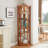 Corner Lighted Curio Cabinet, Corner Glass Cabinet, Corner Display Case-456318867
