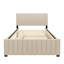 Lit plateforme double en velours avec lit gigogne-1292918559