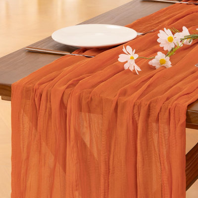 Chemin de table en étamine Cheesecloth Summer Boho Tapis de couloir de ferme orange 10 pièces en gaze rustique pour la douche de bébé